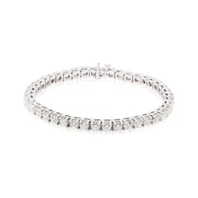 14K WHITE GOLD ROUND BRILLIANT DIAMOND TENNIS BRACELET 8.00CTW