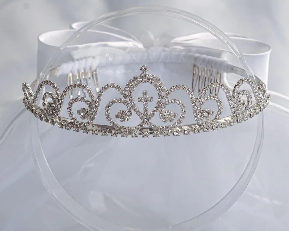 24 Veil on Rhinestone Tiara