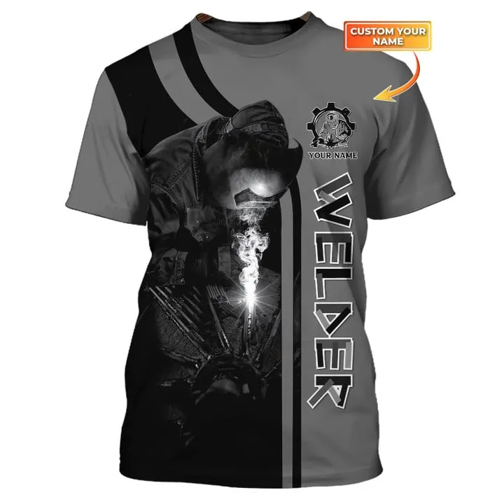 3D All Over Print Welder Tee Shirt Welding Custom Name 3D T-Shirt