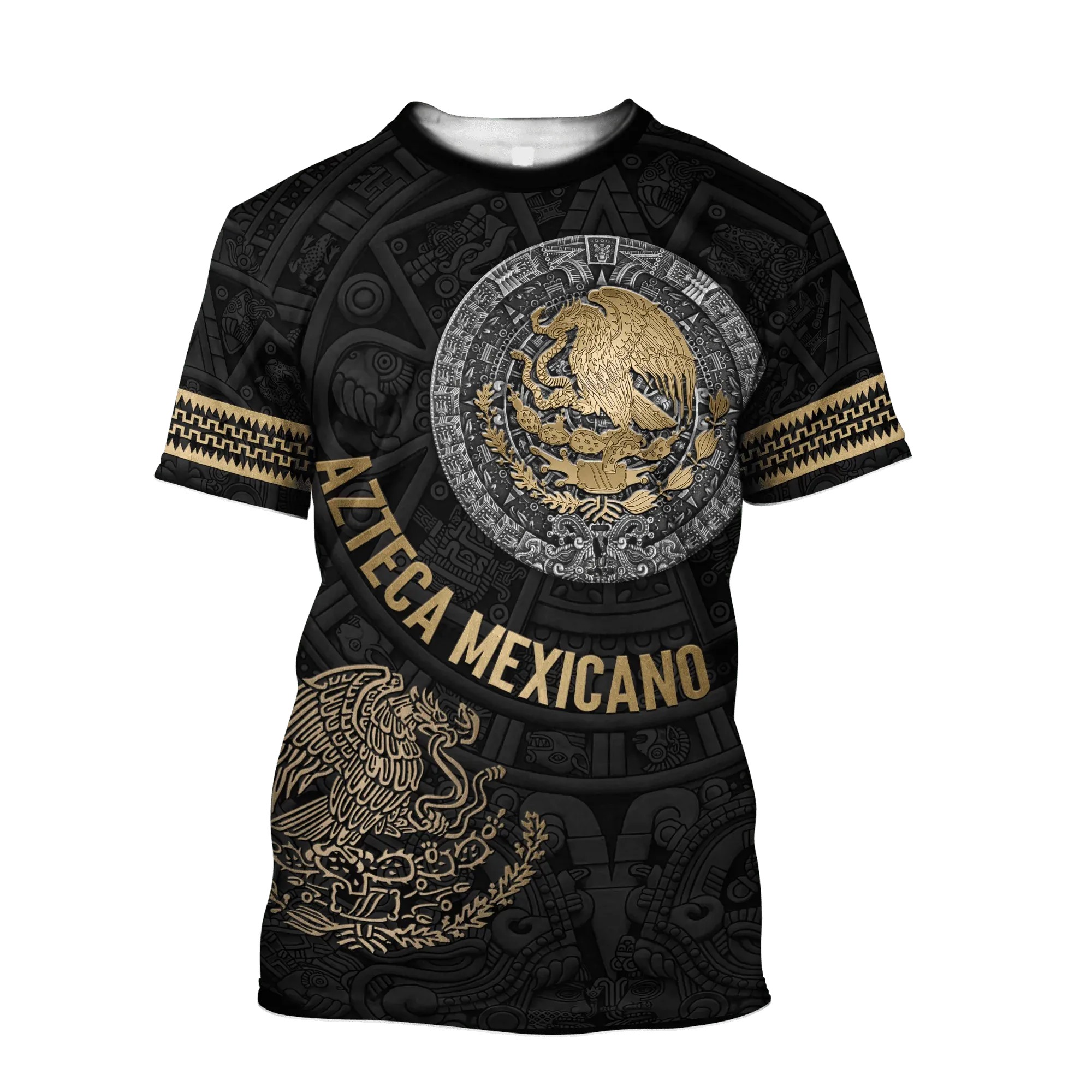 3D All Over Printed Black Azteca Shirt Aztec Mexicano Shirts Men Women Aztec Lover Gifts