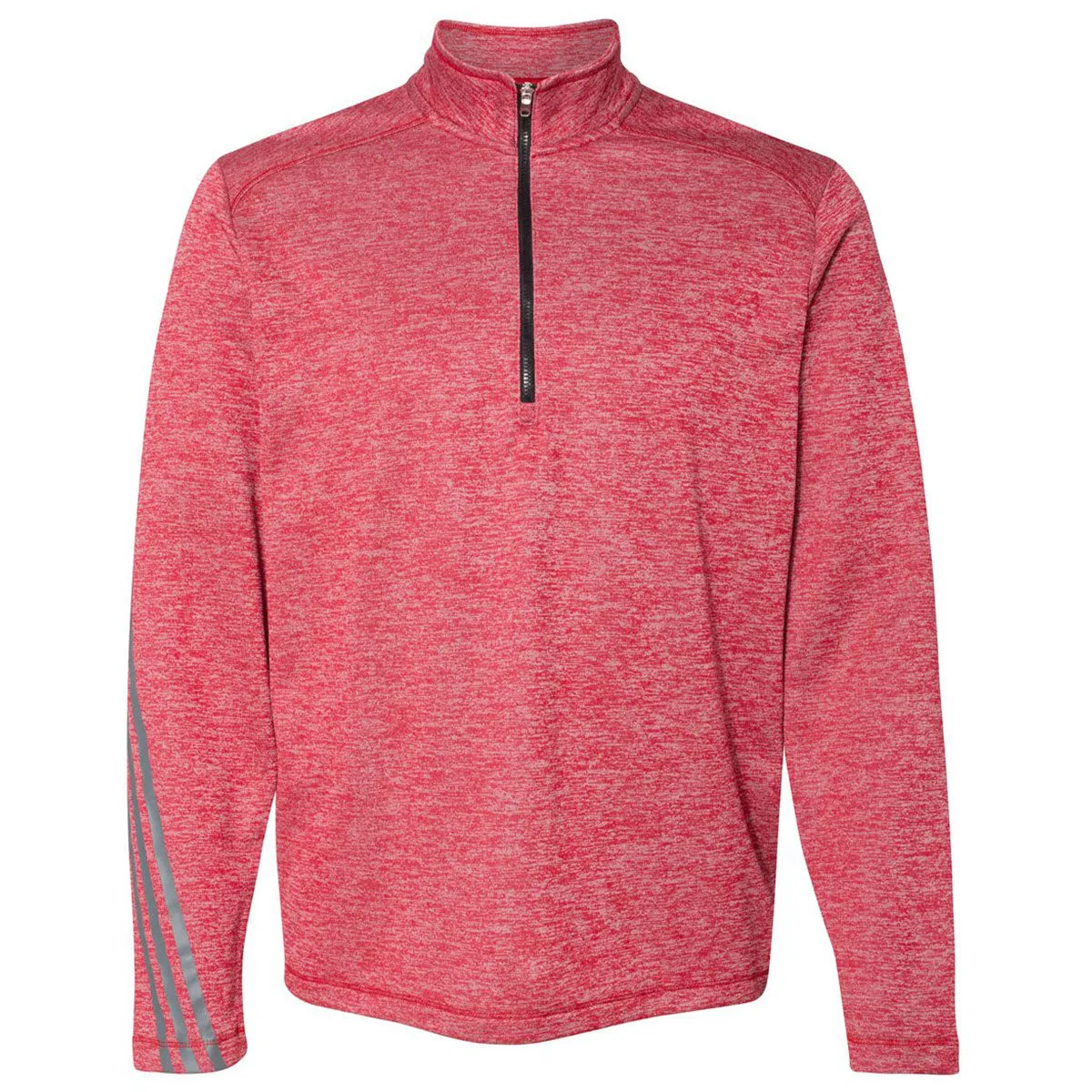 adidas Golf Men's Power Red Heather/Black Brushed Terry Heather Quarter-Zip