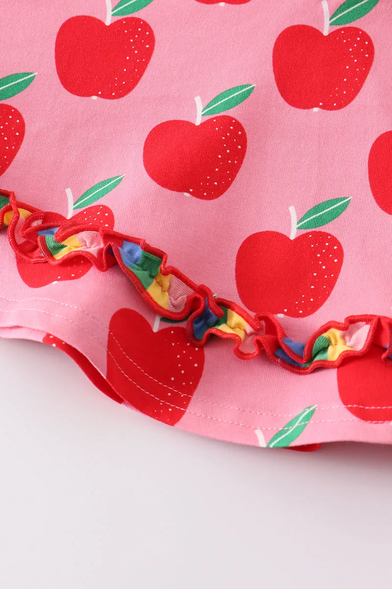 Apple print girl skirt set