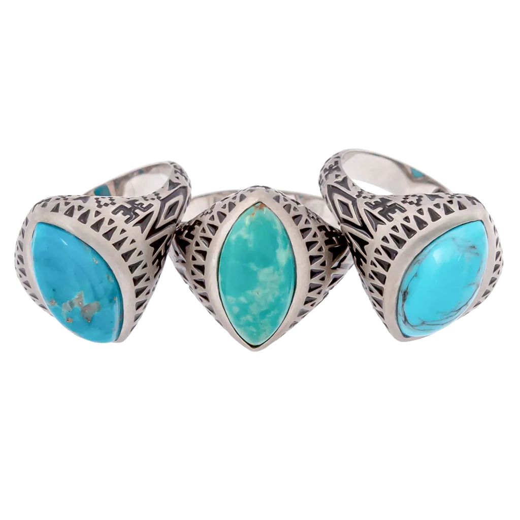 Aztec Marquise Turquoise Ring