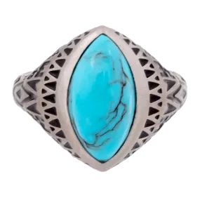 Aztec Marquise Turquoise Ring