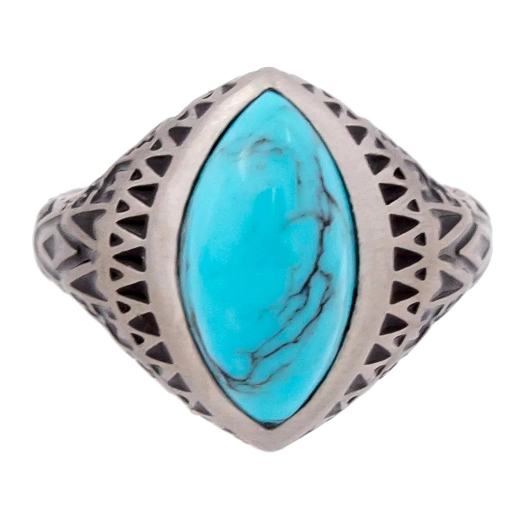 Aztec Marquise Turquoise Ring