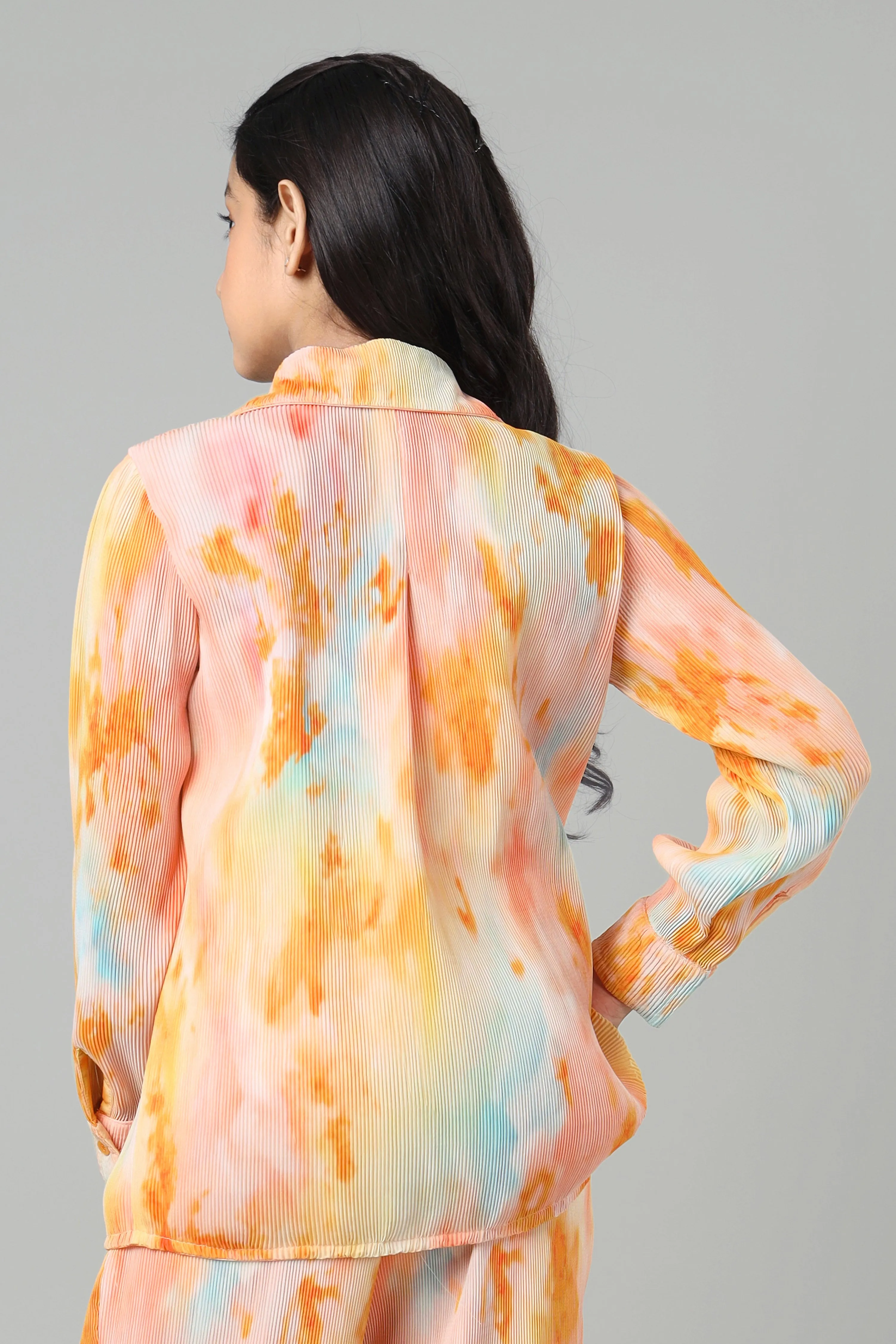 Bestselling Tie Dye Pleated Shirt For Girls