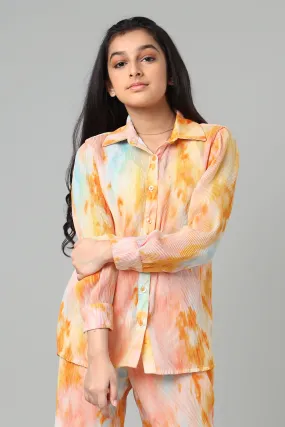 Bestselling Tie Dye Pleated Shirt For Girls