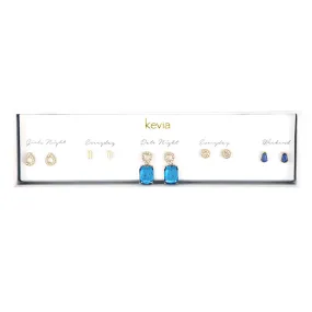 Blue Jasper Statement Earring Set