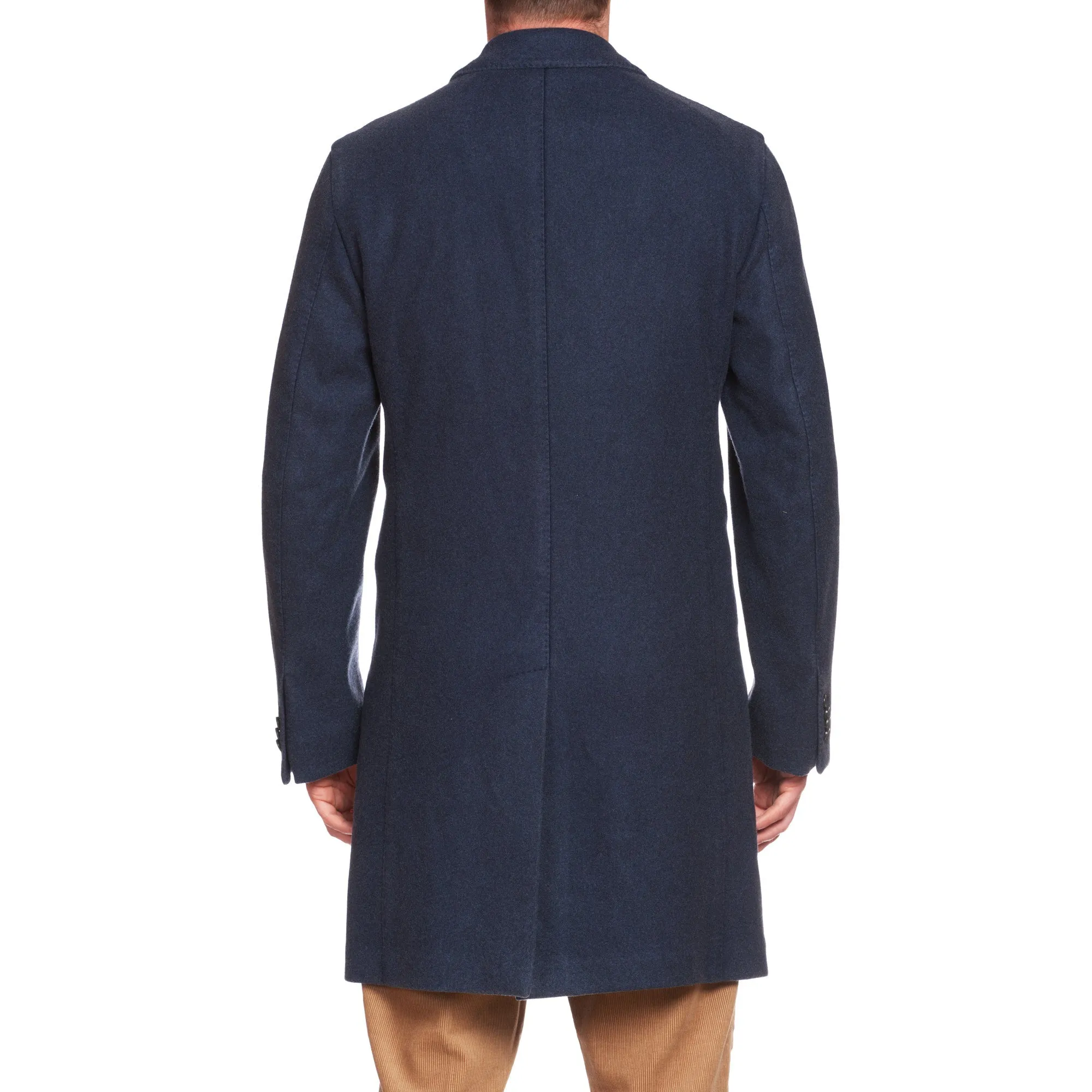 BOGLIOLI Milano Blue Wool Flannel Unlined Over Coat NEW