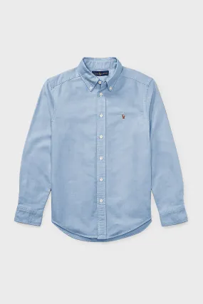 Boys Blue Long-Sleeve Oxford Button-Down Sportshirt