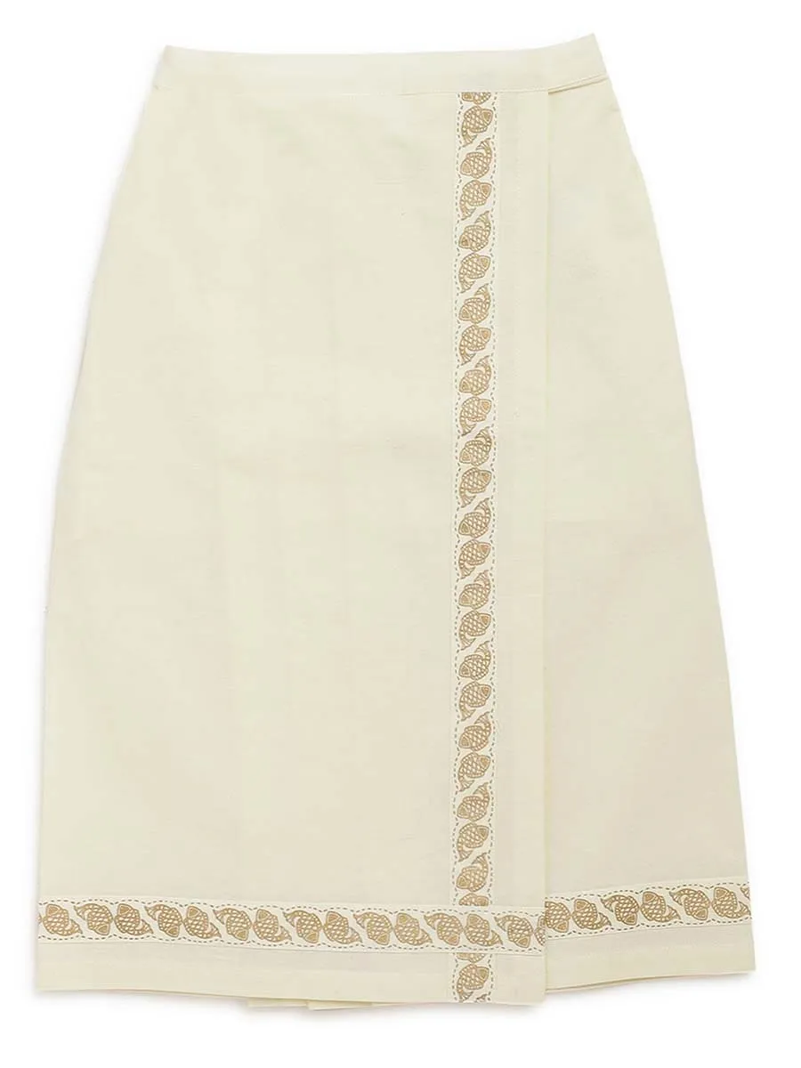 Boys Mundu Dhoti Shirt Set-Cream