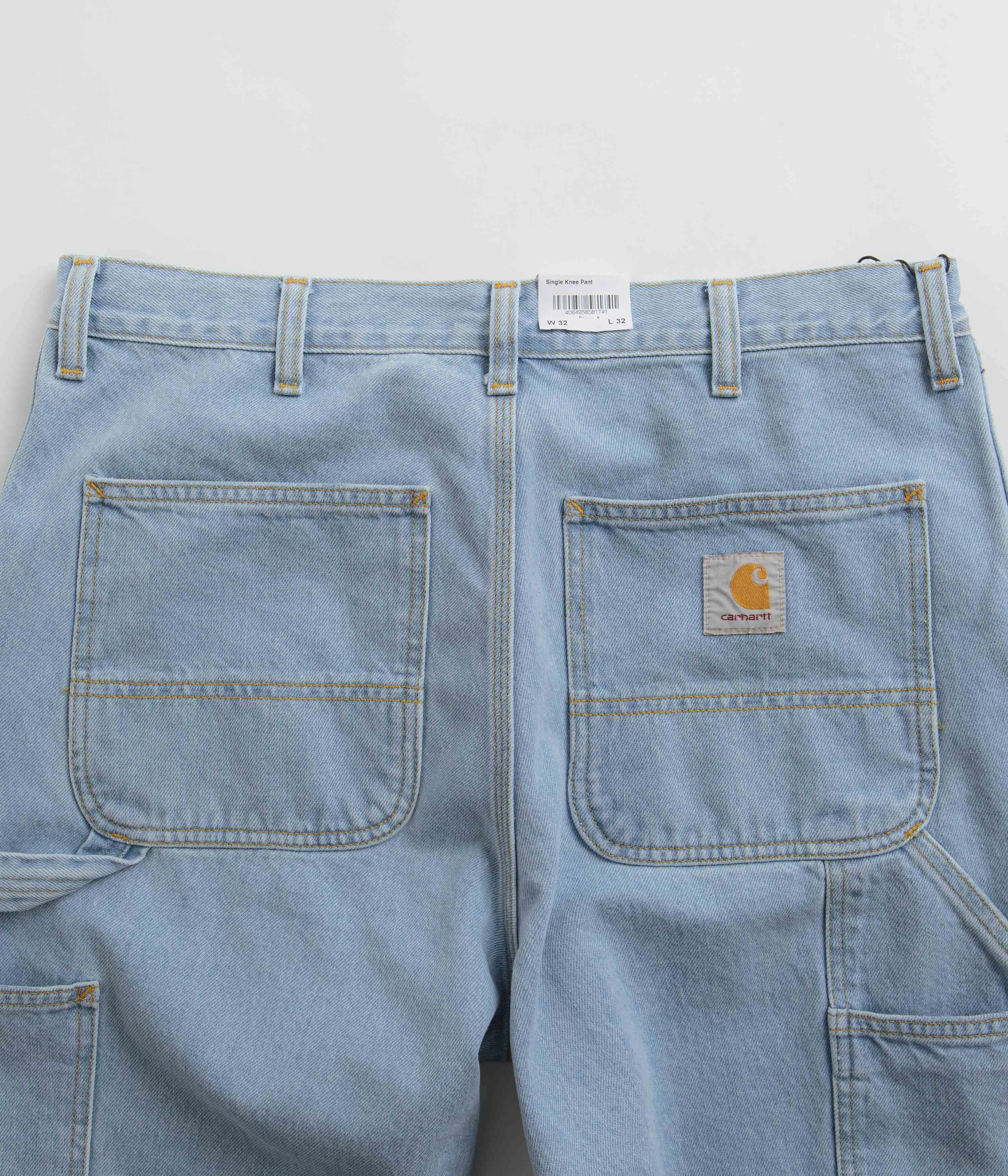 Carhartt Denim Single Knee Pants - Heavy Stone Bleached Blue