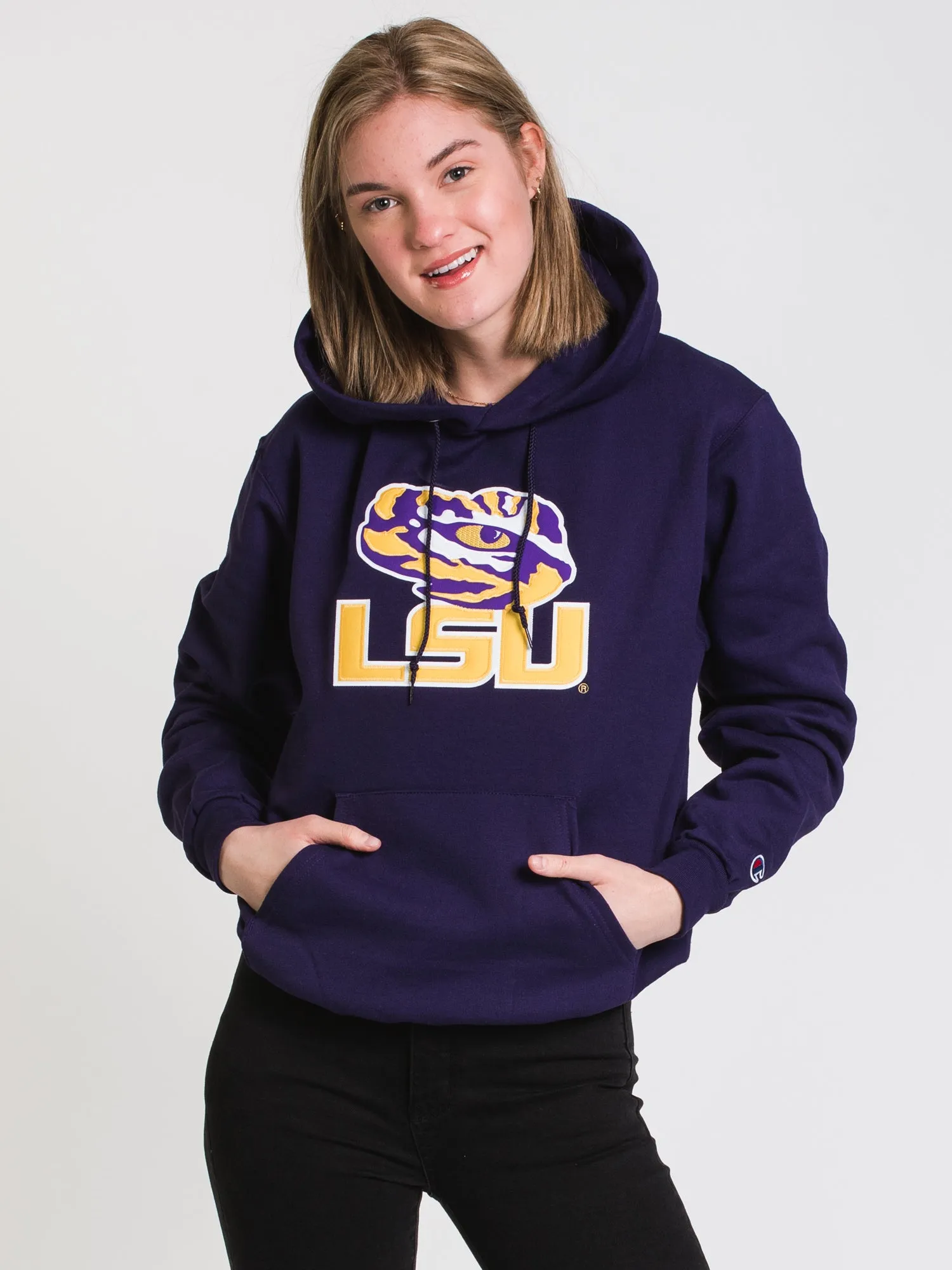 CHAMPION ECO POWERBLEND LSU UNIVERSITY HOODIE - CLEARANCE