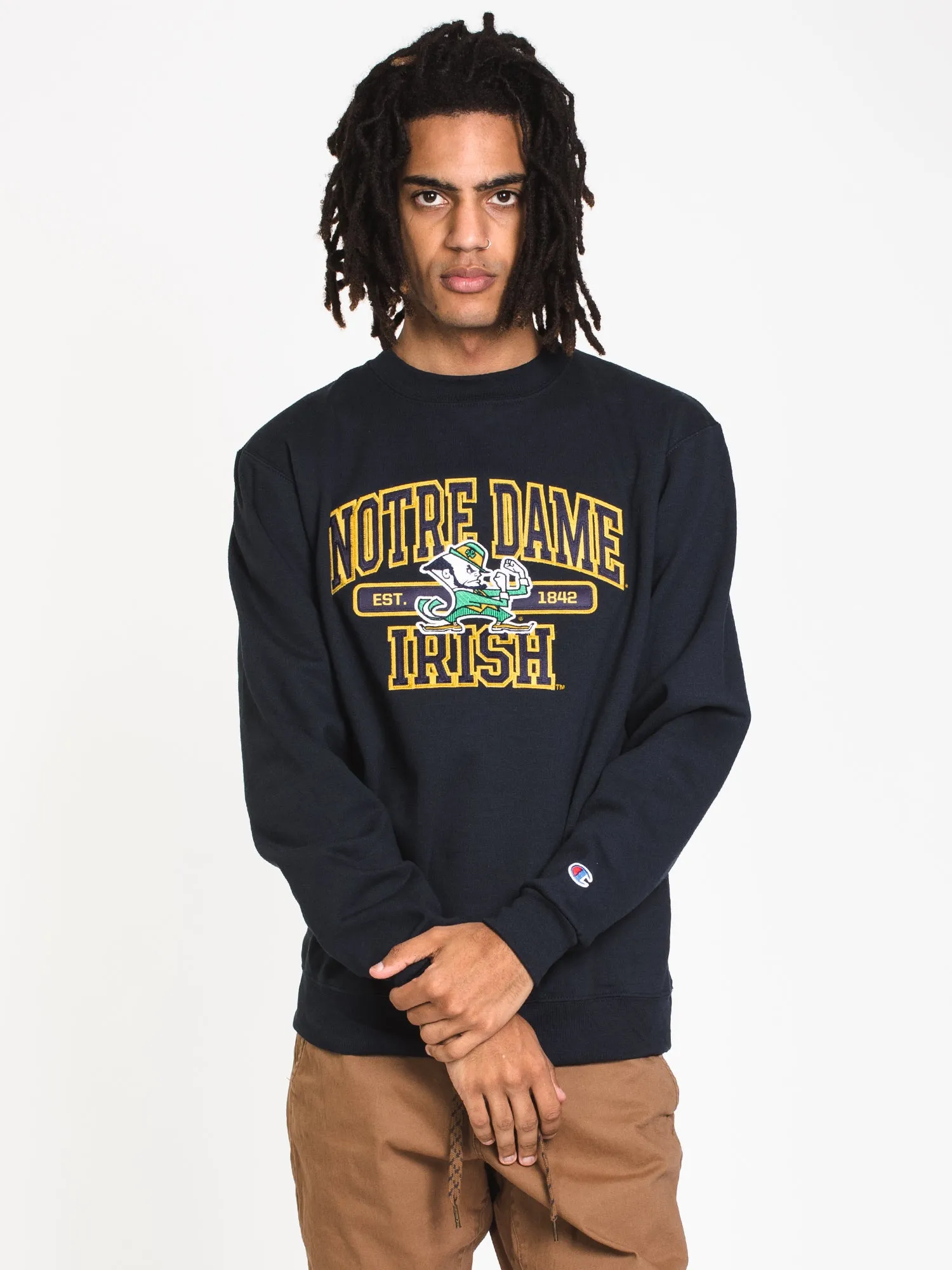 CHAMPION ECO POWERBLEND NOTRE DAME CREWNECK SWEATER - CLEARANCE