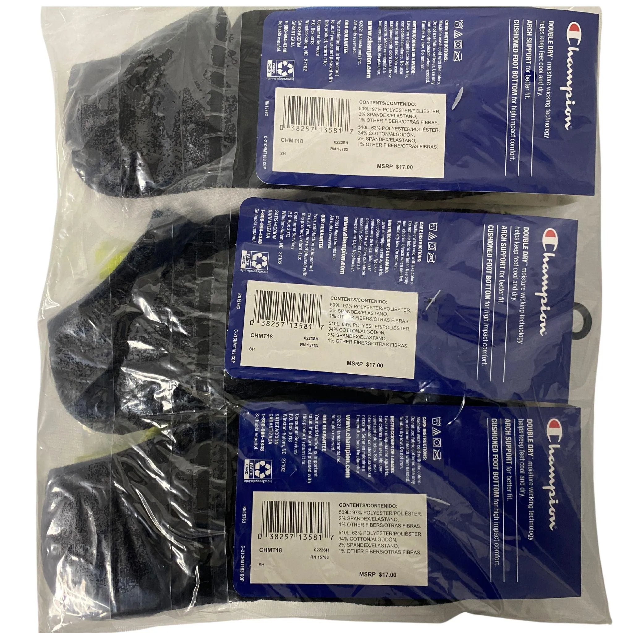 Champion Socks (3 Pair / Pack - 12 Pks/Case)