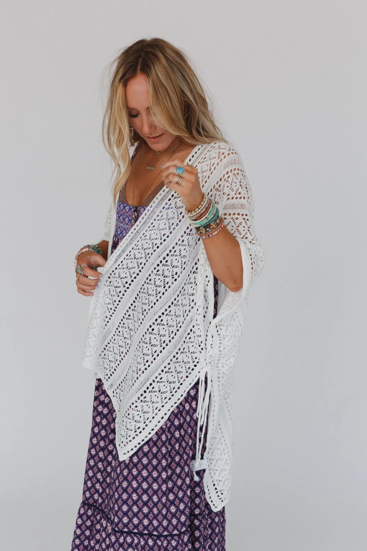 Chase Your Dreams Crochet Kimono - White