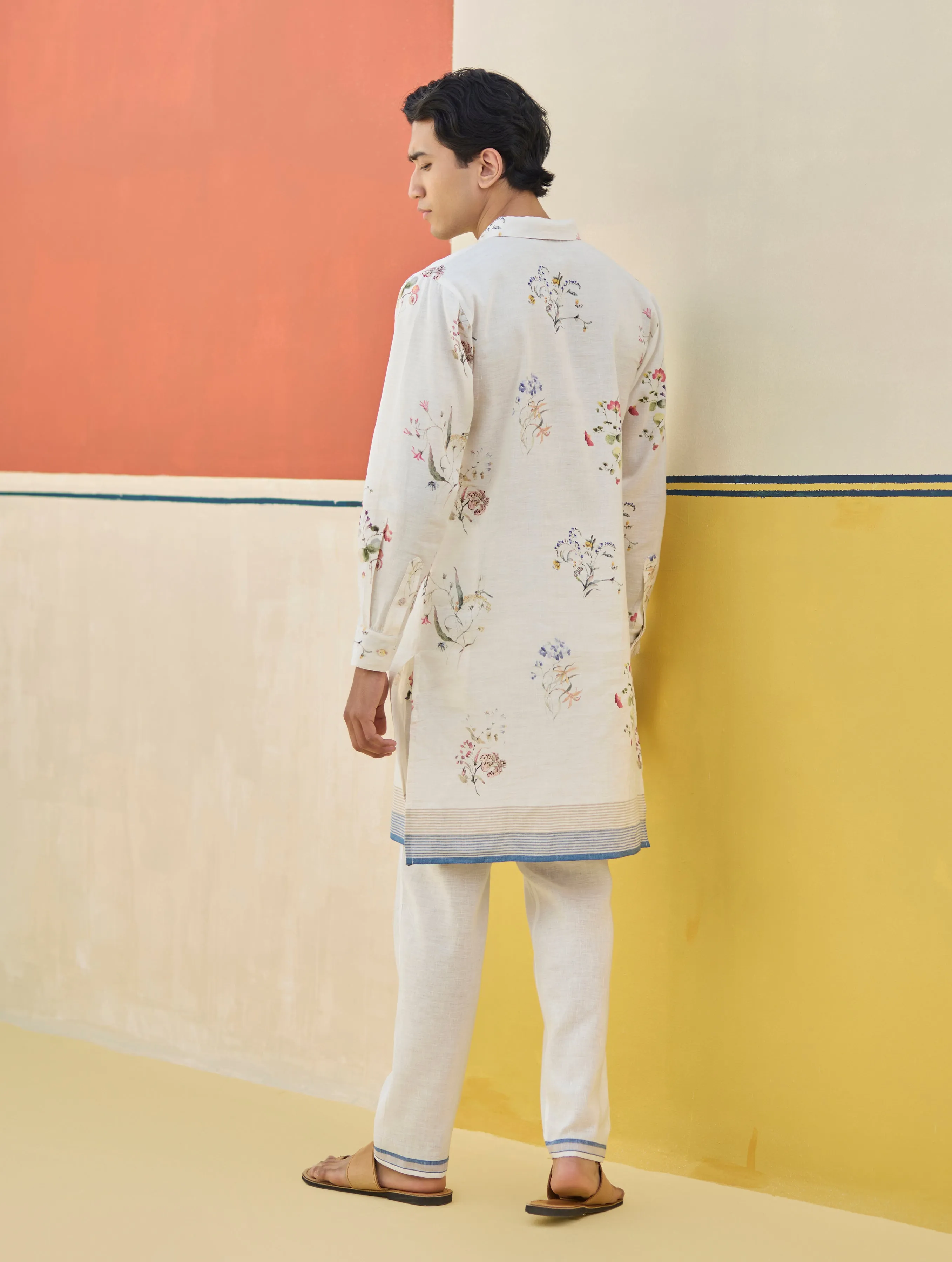 Ciro Floral Kurta Set - Ivory