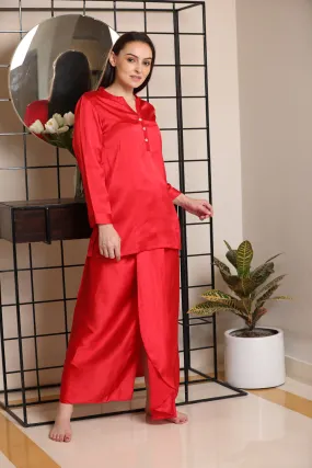 Classic Indian Lungi Kurta in Plain Satin