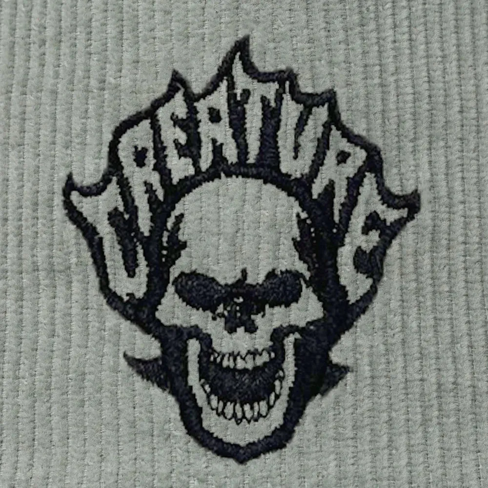 Creature Bonehead Flame Mesh Trucker Mid Profile Hat Grey