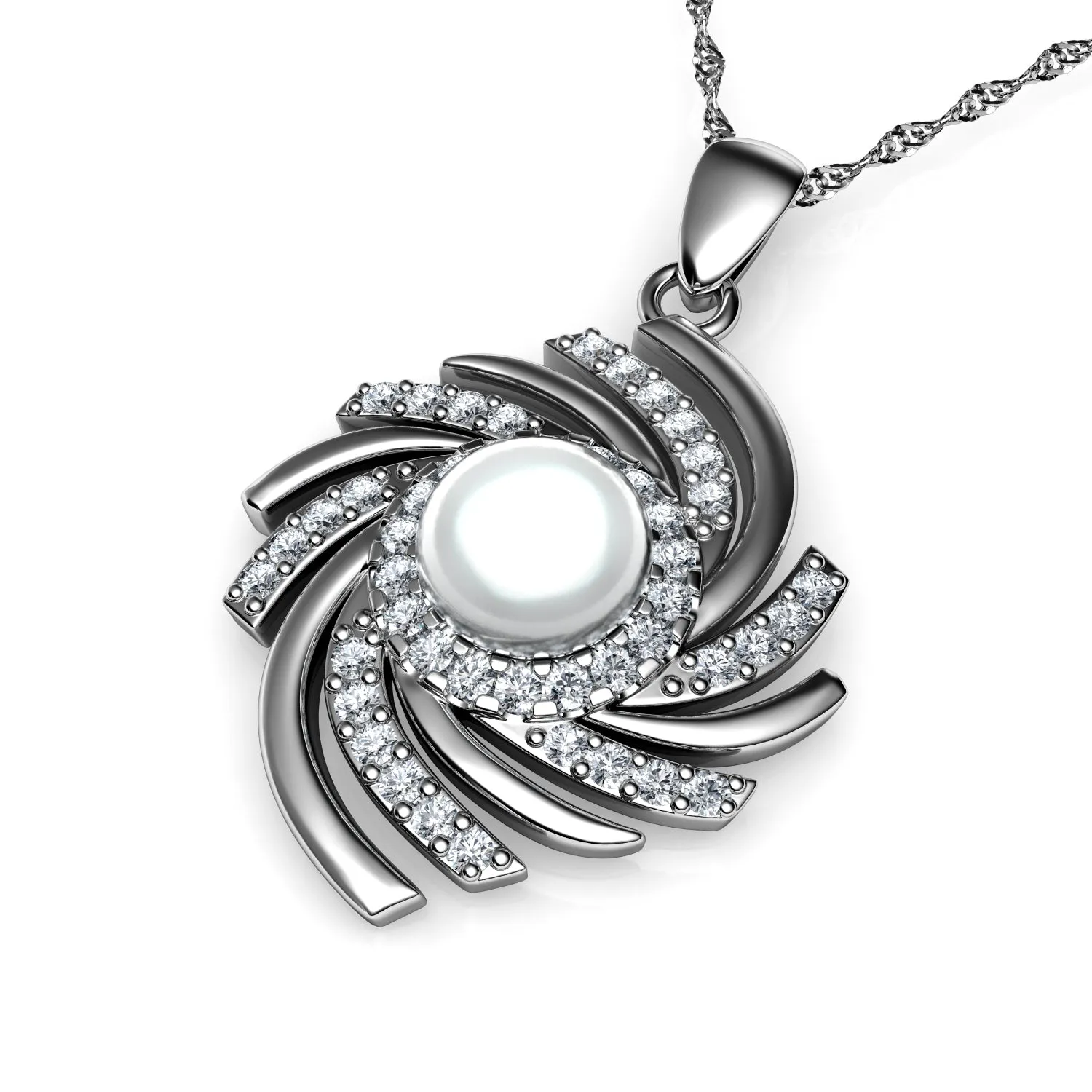 DEPHINI - Galaxy Necklace for Women 925 sterling silver Pearl pendant