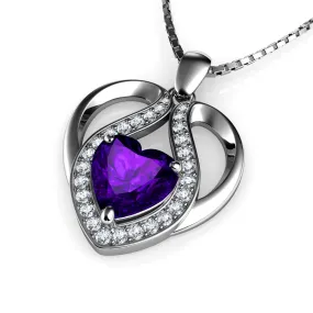 DEPHINI - purple necklace for Women - 925 sterling silver pendant