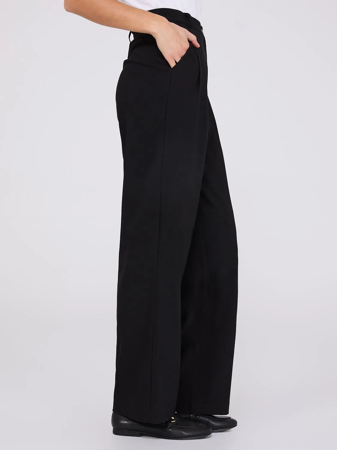 Double Pleated Wide Leg Trousers