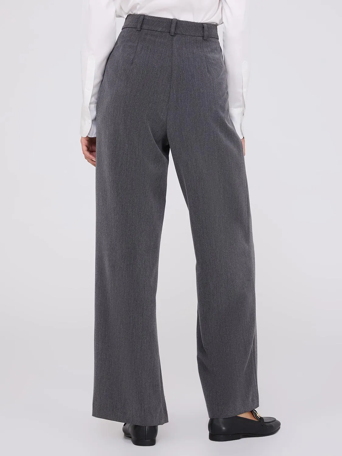 Double Pleated Wide Leg Trousers