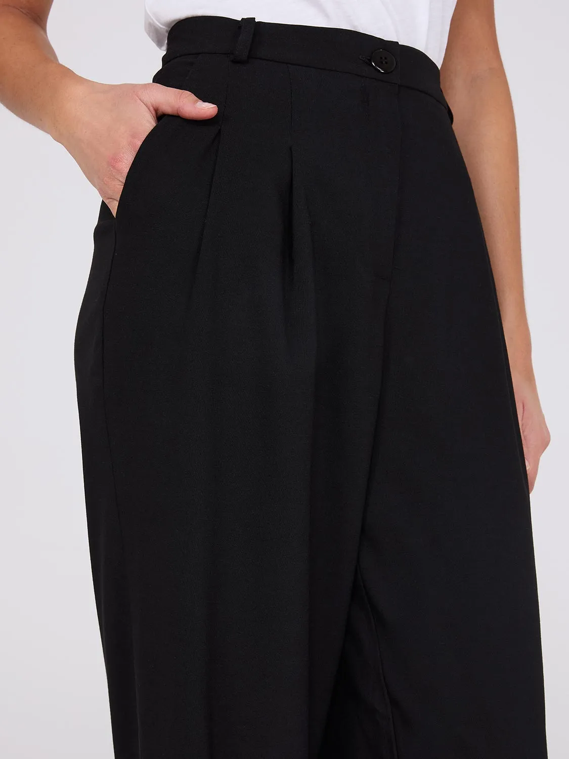 Double Pleated Wide Leg Trousers