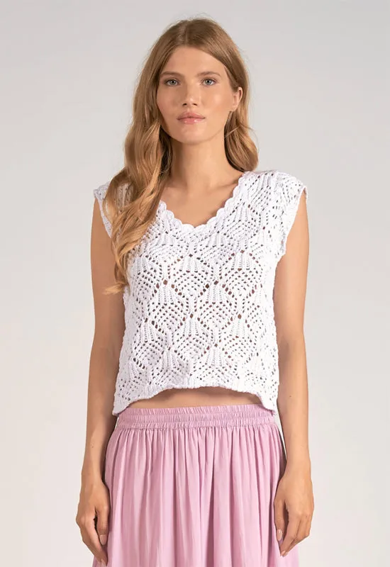 Elan - Cap Sleeve Top White