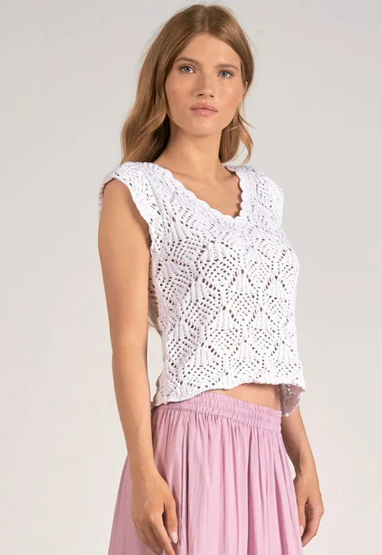 Elan - Cap Sleeve Top White