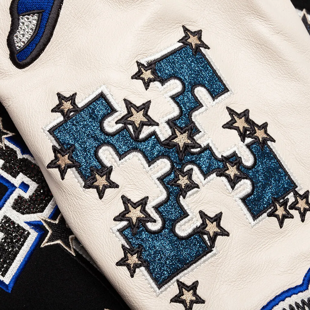 EMB Graphics Leather Varsity - Black/Blue