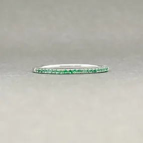 Estate 14K W Gold 0.18ctw Emerald Band