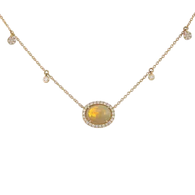 Ethiopian Opal and Diamond Necklace