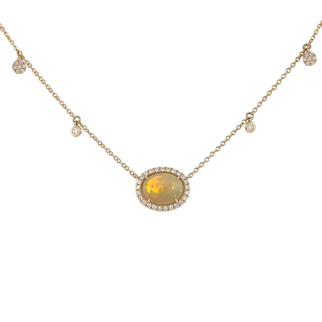 Ethiopian Opal and Diamond Necklace