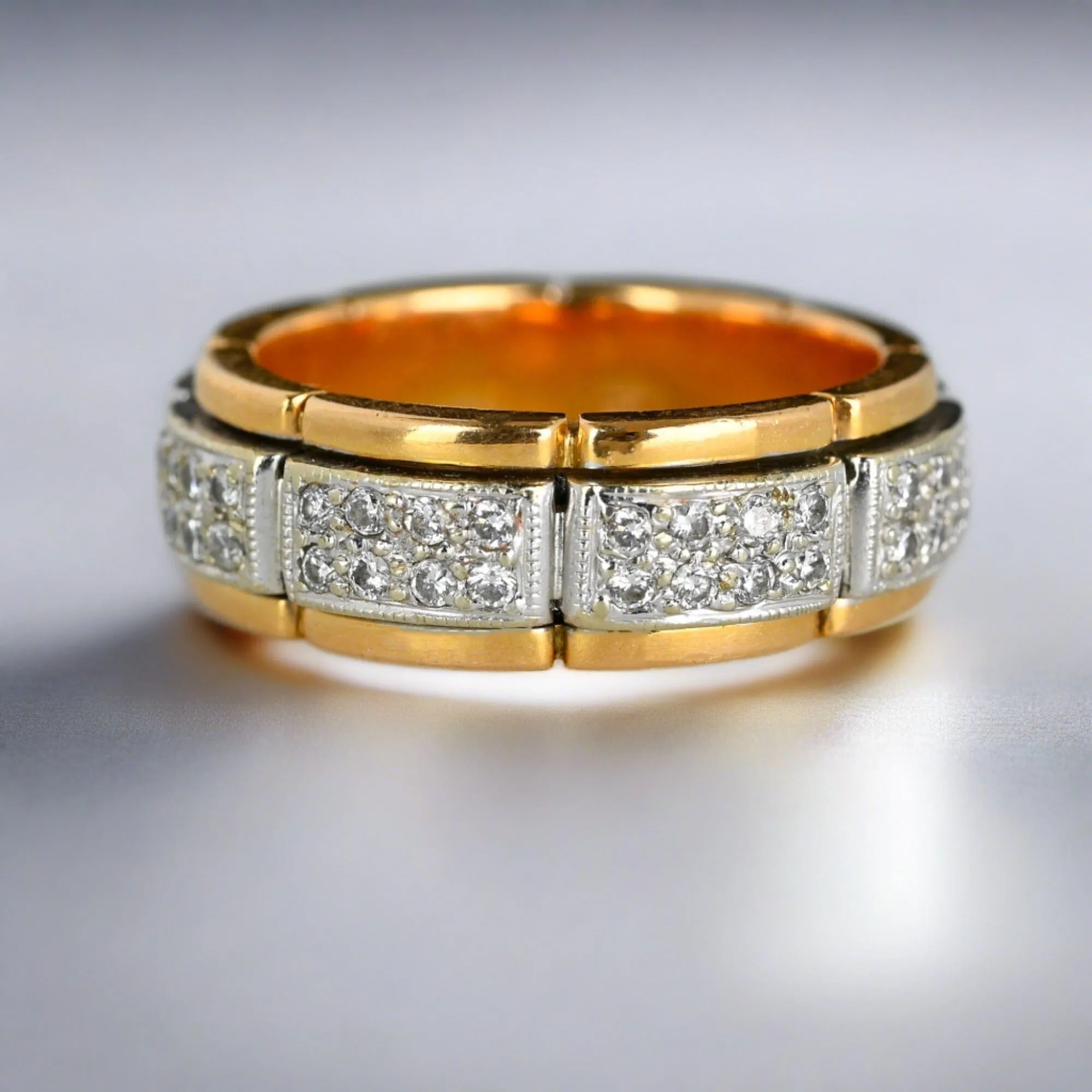 Exquisite .65 Carat Diamond 18K Gold Spinner Ring Band