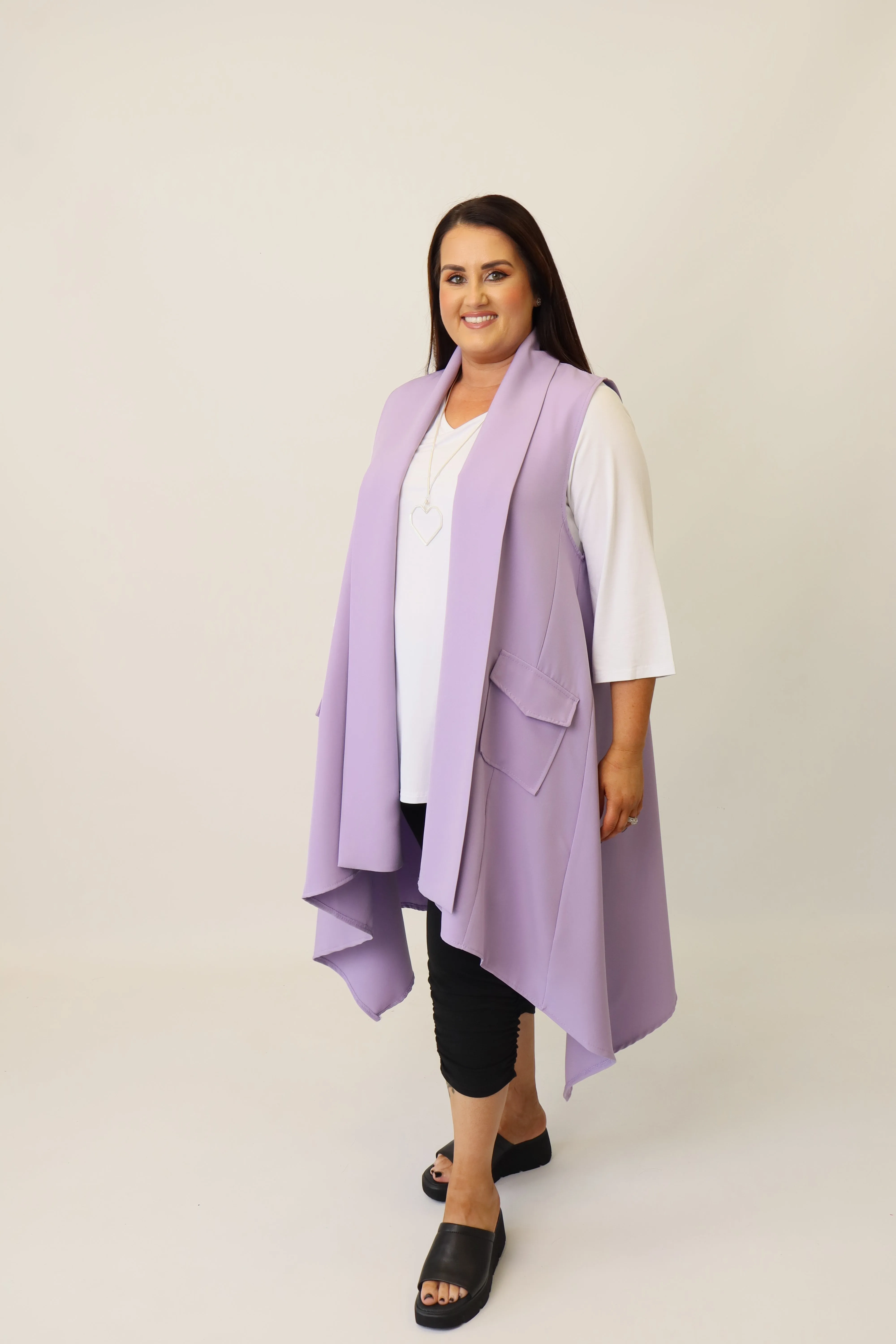 Faye Longline Purple Waistcoat