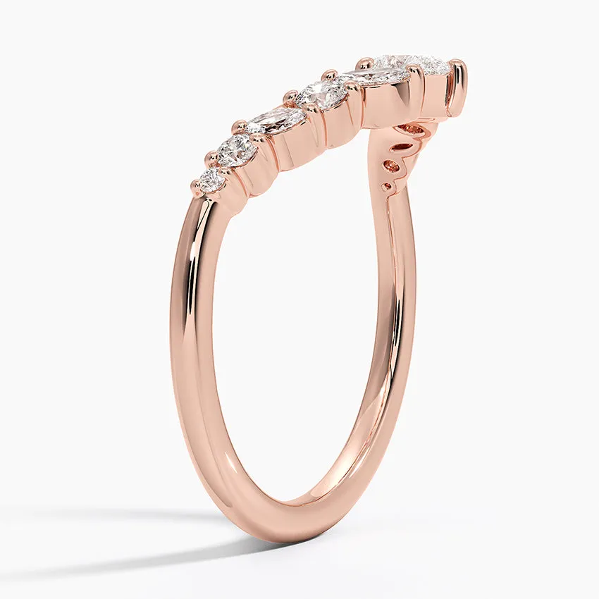 Floriana Contoured Wedding Band Ring - LR112