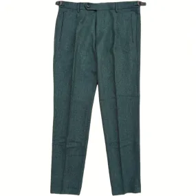 FRESH Wool Pleated Chino Pants In Gem Green