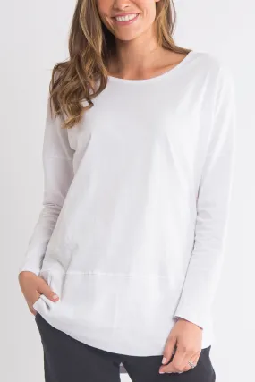 Fundamental Rib LS White Tee