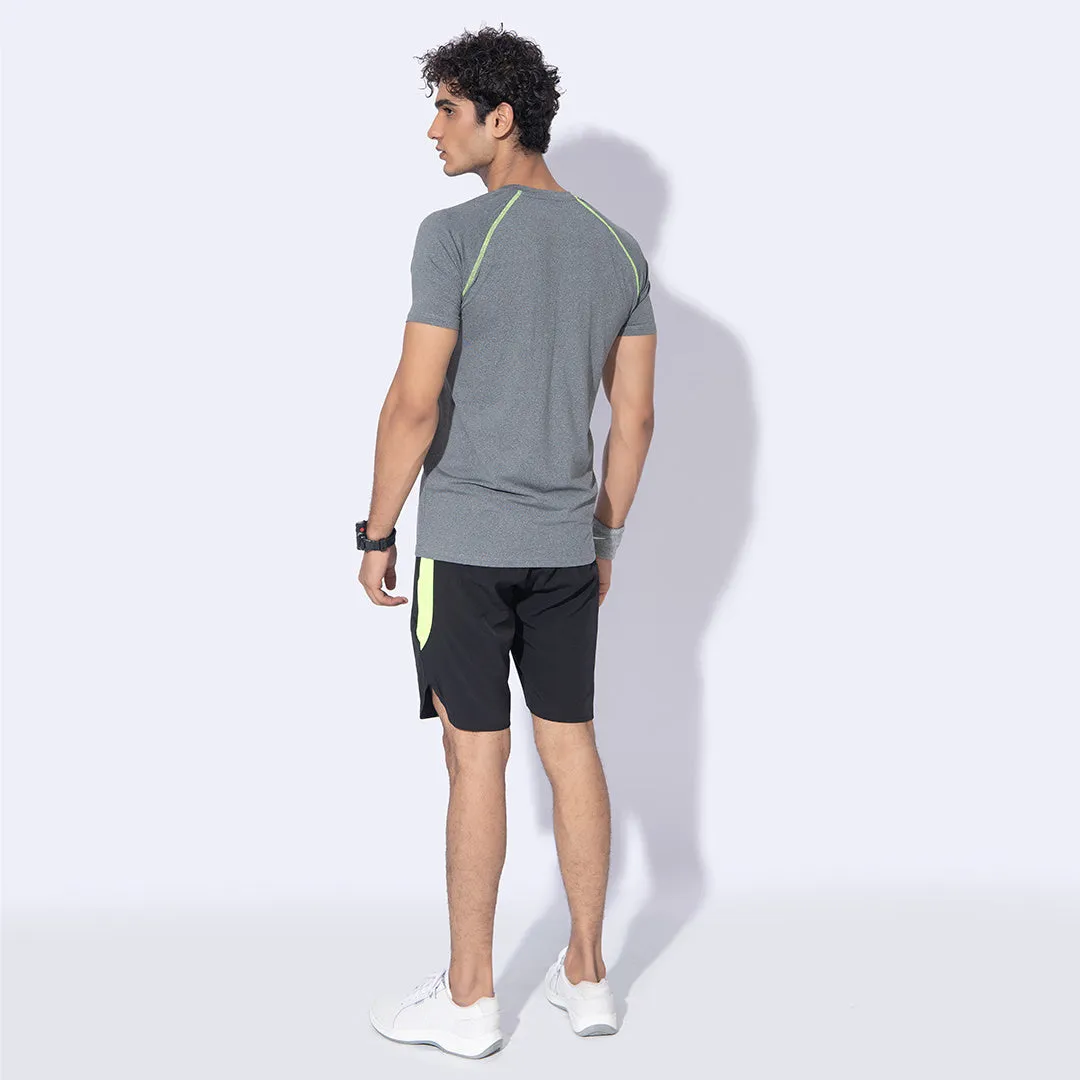 Grey Neon Contrast Training Tee