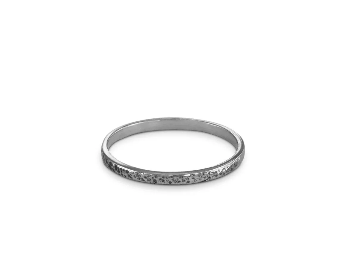 Hammered Stacking Ring - Silver