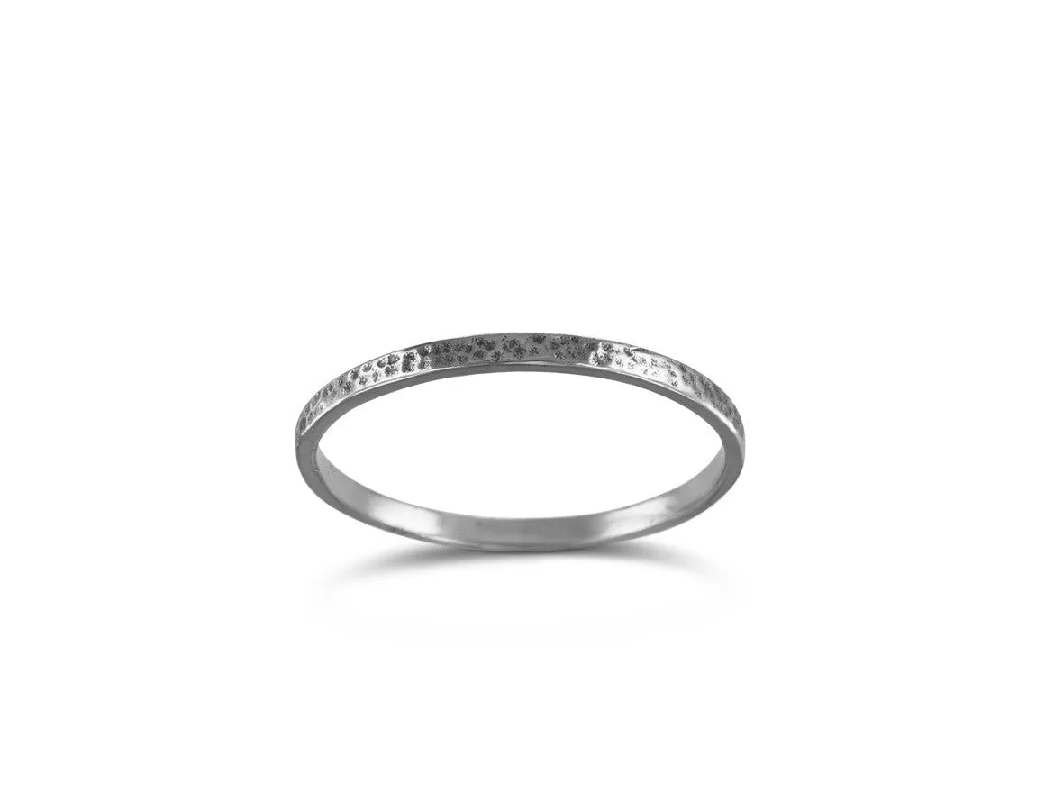 Hammered Stacking Ring - Silver