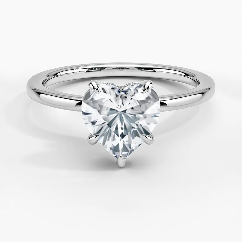 Heart Secret Halo Diamond Engagement Ring [Setting Only] - EC105H