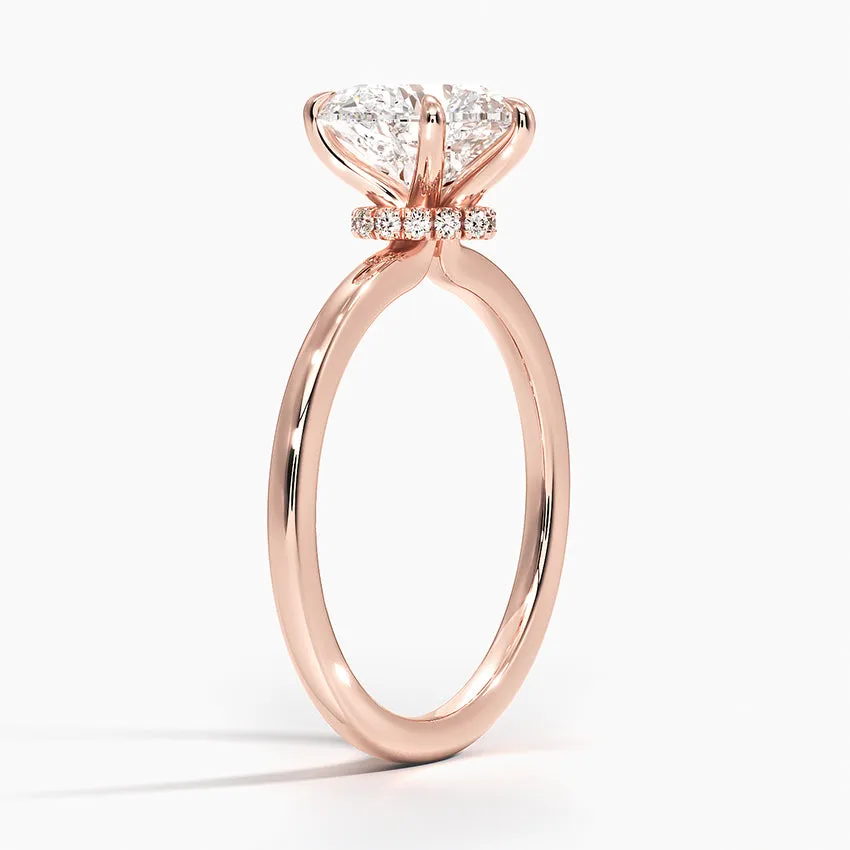 Heart Secret Halo Diamond Engagement Ring [Setting Only] - EC105H