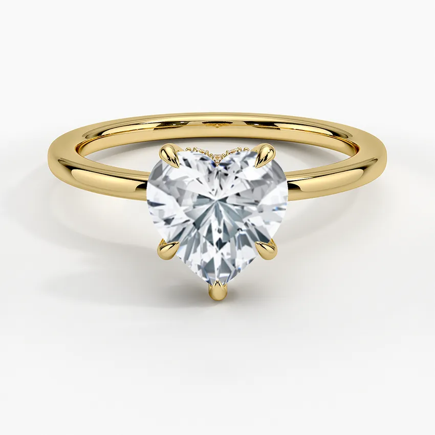 Heart Secret Halo Diamond Engagement Ring [Setting Only] - EC105H