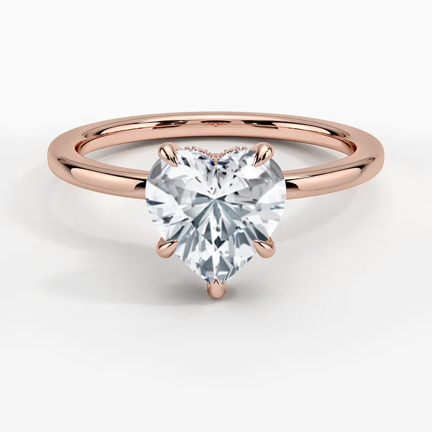 Heart Secret Halo Diamond Engagement Ring [Setting Only] - EC105H