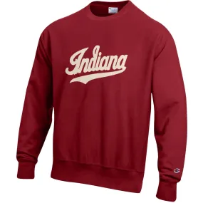 Indiana Hoosiers Twill Script Logo Reverse Weave Crimson Crew