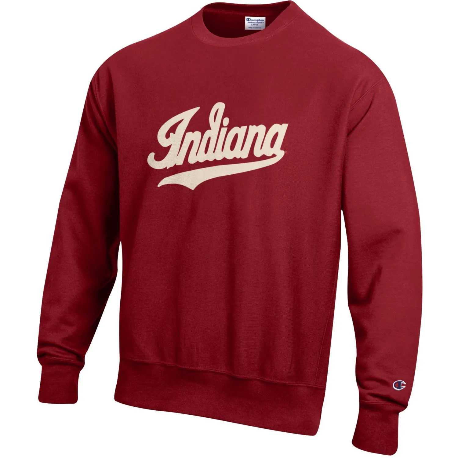 Indiana Hoosiers Twill Script Logo Reverse Weave Crimson Crew