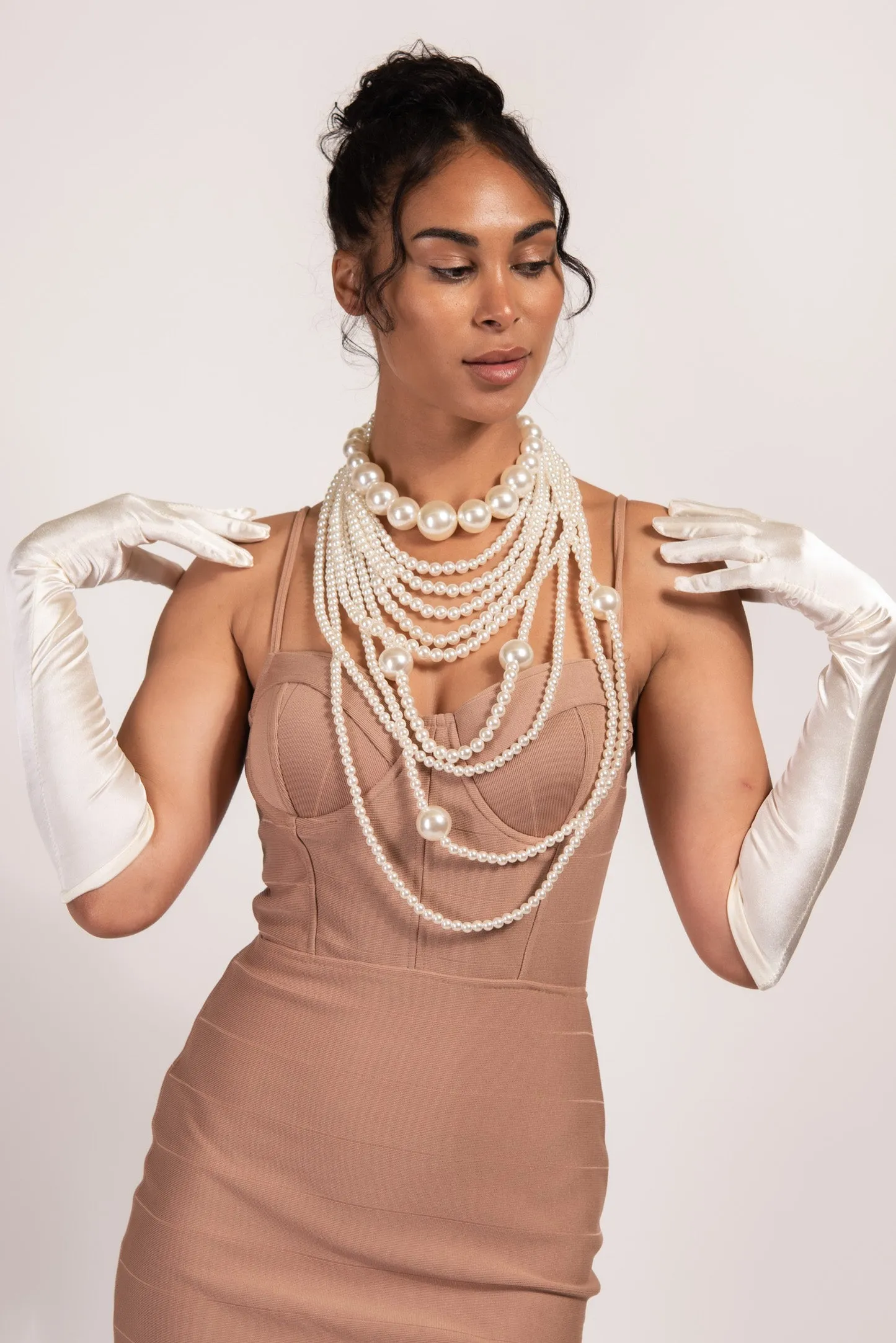 Juliana Multi-Layer Statement Pearl Necklace & Earring Set