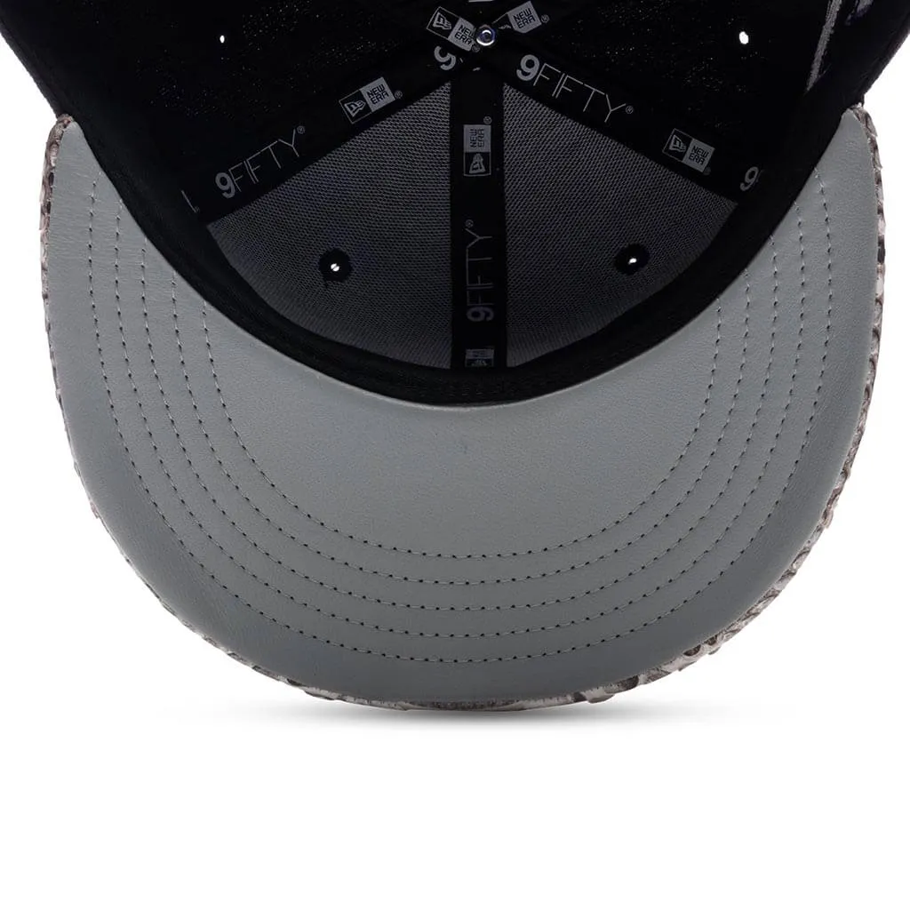 Just Don x Usher Super Bowl LVIII 9FIFTY Snapback Hat - Black/Natural Python